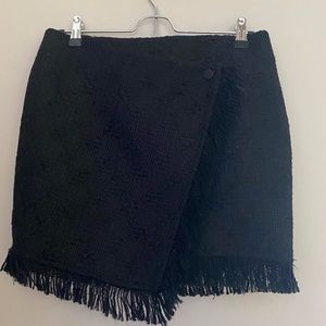 Zara Tweed Wrap Mini Skirt